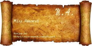 Miu Amand névjegykártya